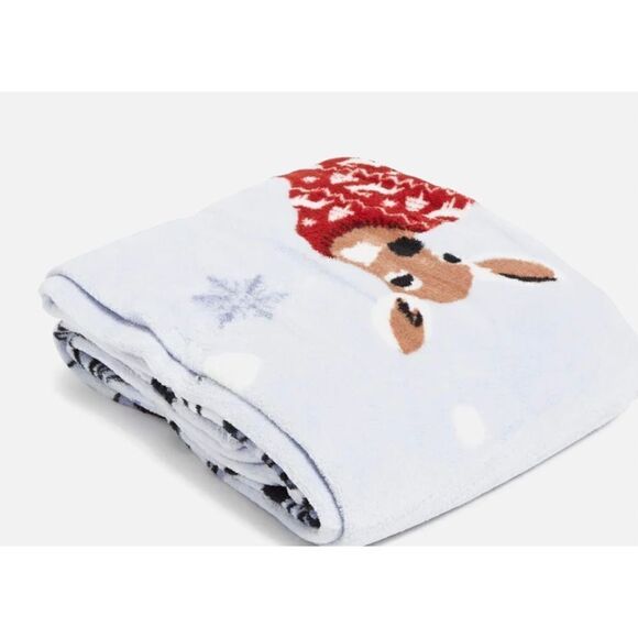 Vera Bradley Throw Blanket in Fleece - MERRY MISCHIEF SNOW DAY - Picture 2 of 5